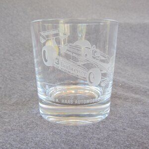 9 oz Lola Carl A Haas Budweiser etched rocks glass crystal France (W2992)